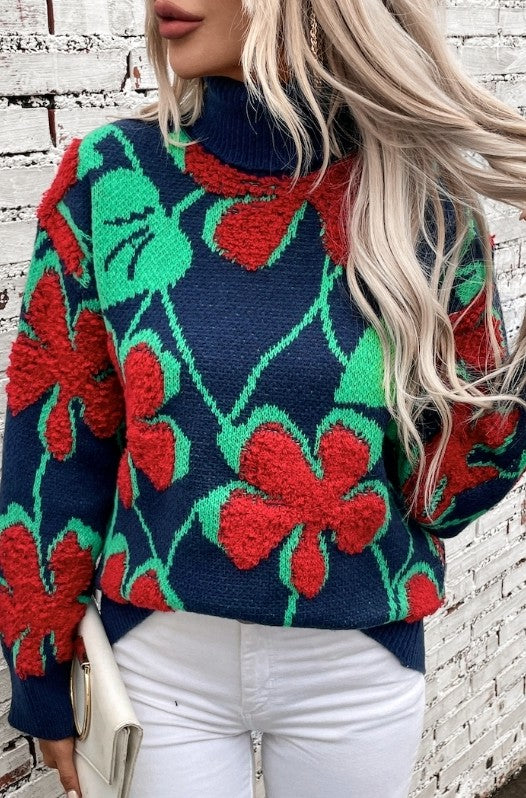 Glam in Floral Sweater