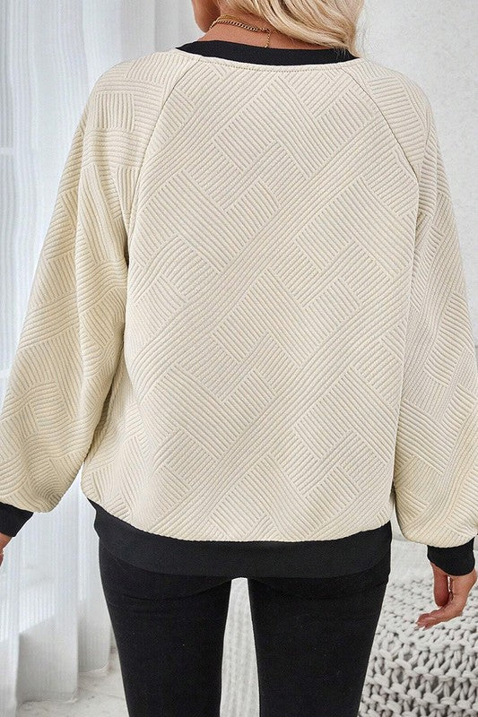 Perfectly Raglan Textured Sweatshirt