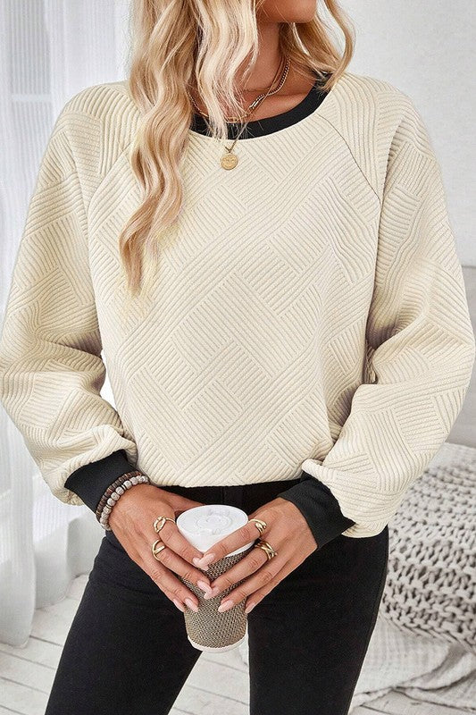 Perfectly Raglan Textured Sweatshirt