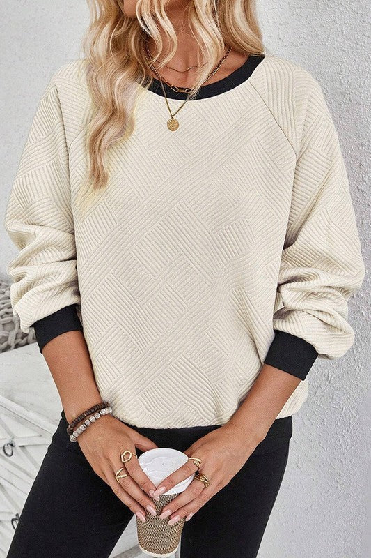 Perfectly Raglan Textured Sweatshirt