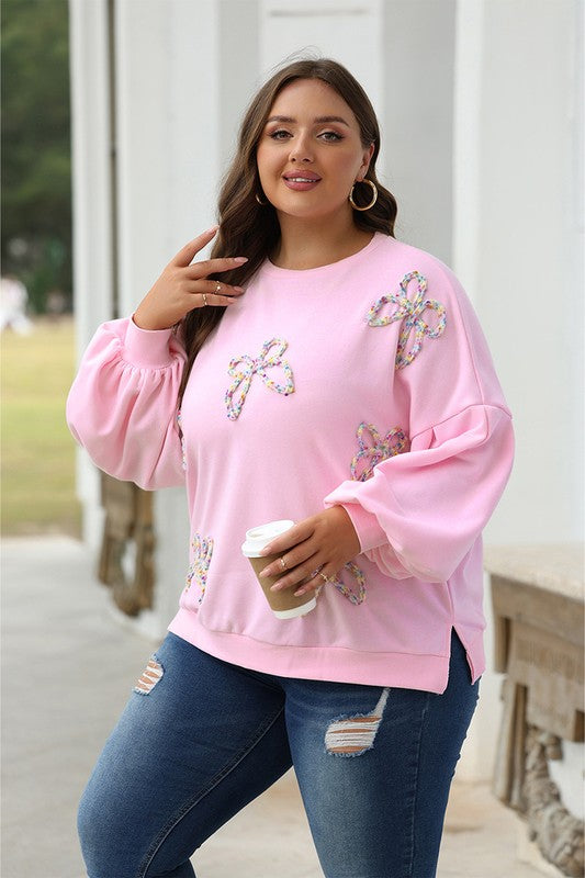 Bow-rific Oversized Pullover Sweatshirt