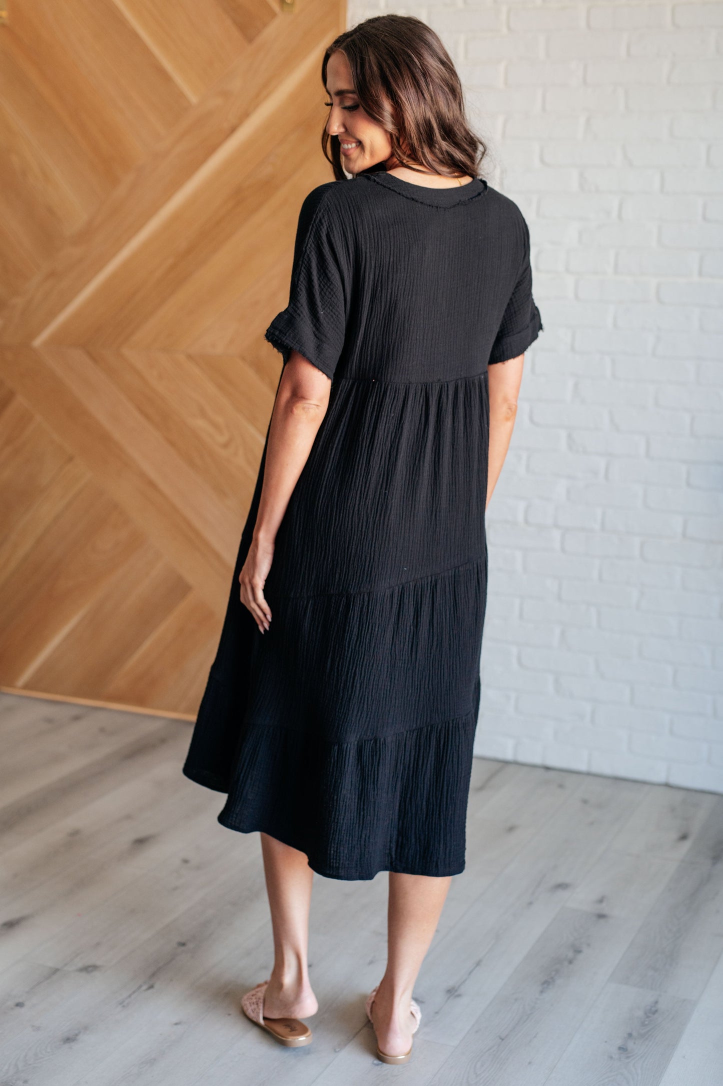 Always Learning Dolman Sleeve Dress in Black