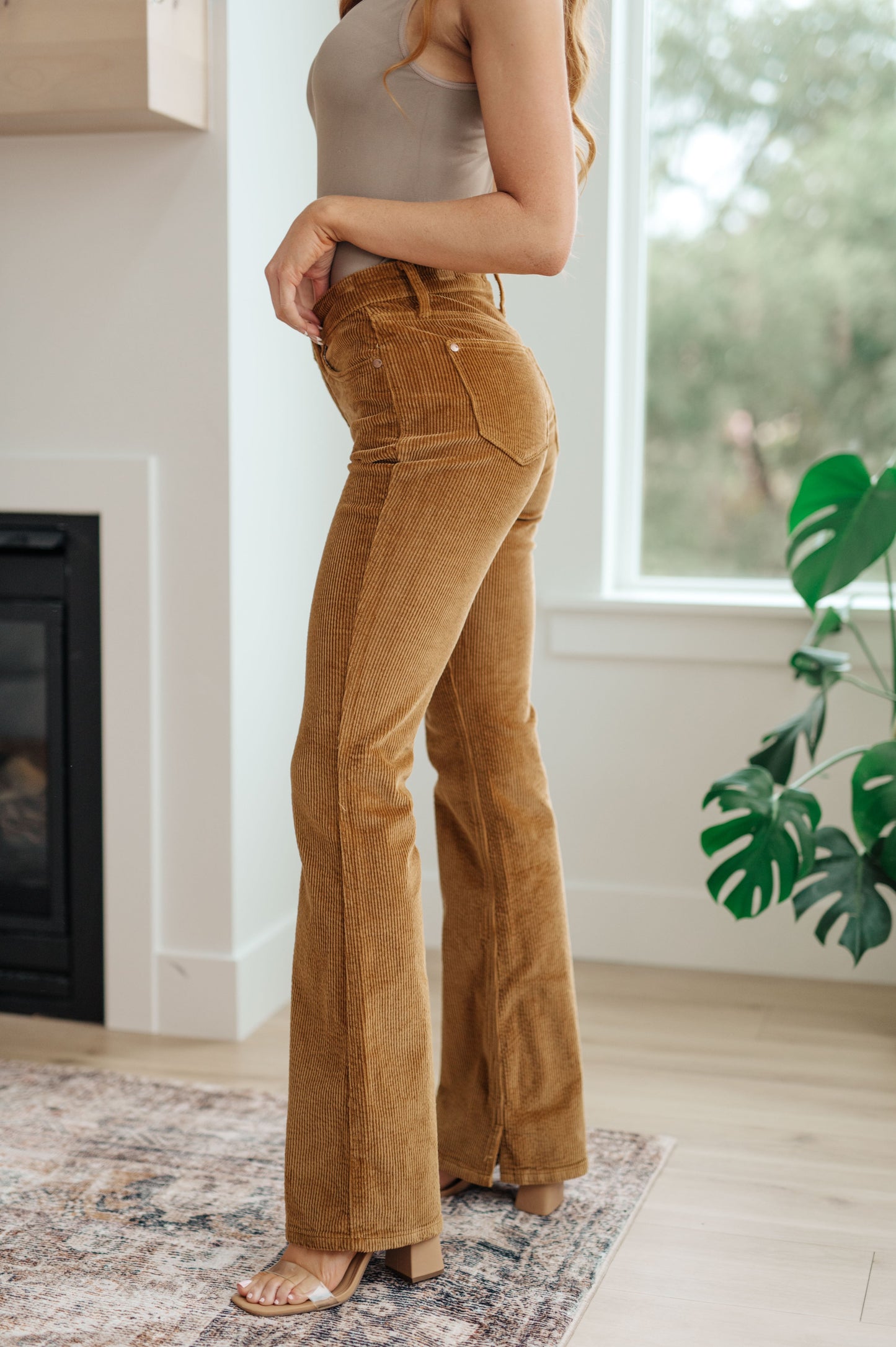 Judy Blue Cordelia Bootcut Corduroy Pants in Camel