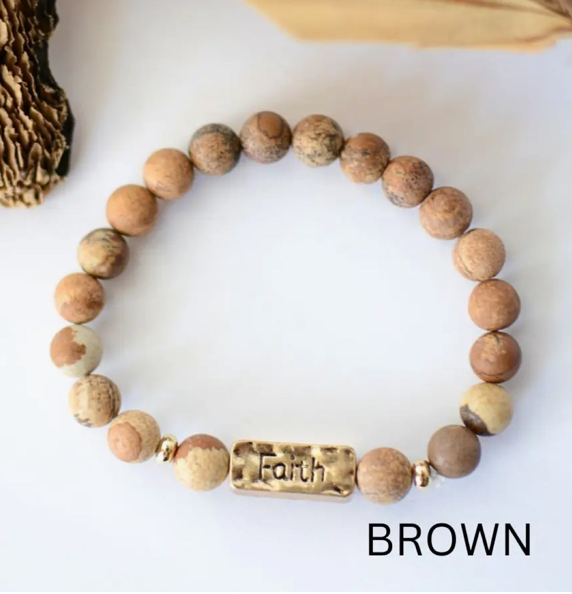 Faith Stone Stretch Bracelet