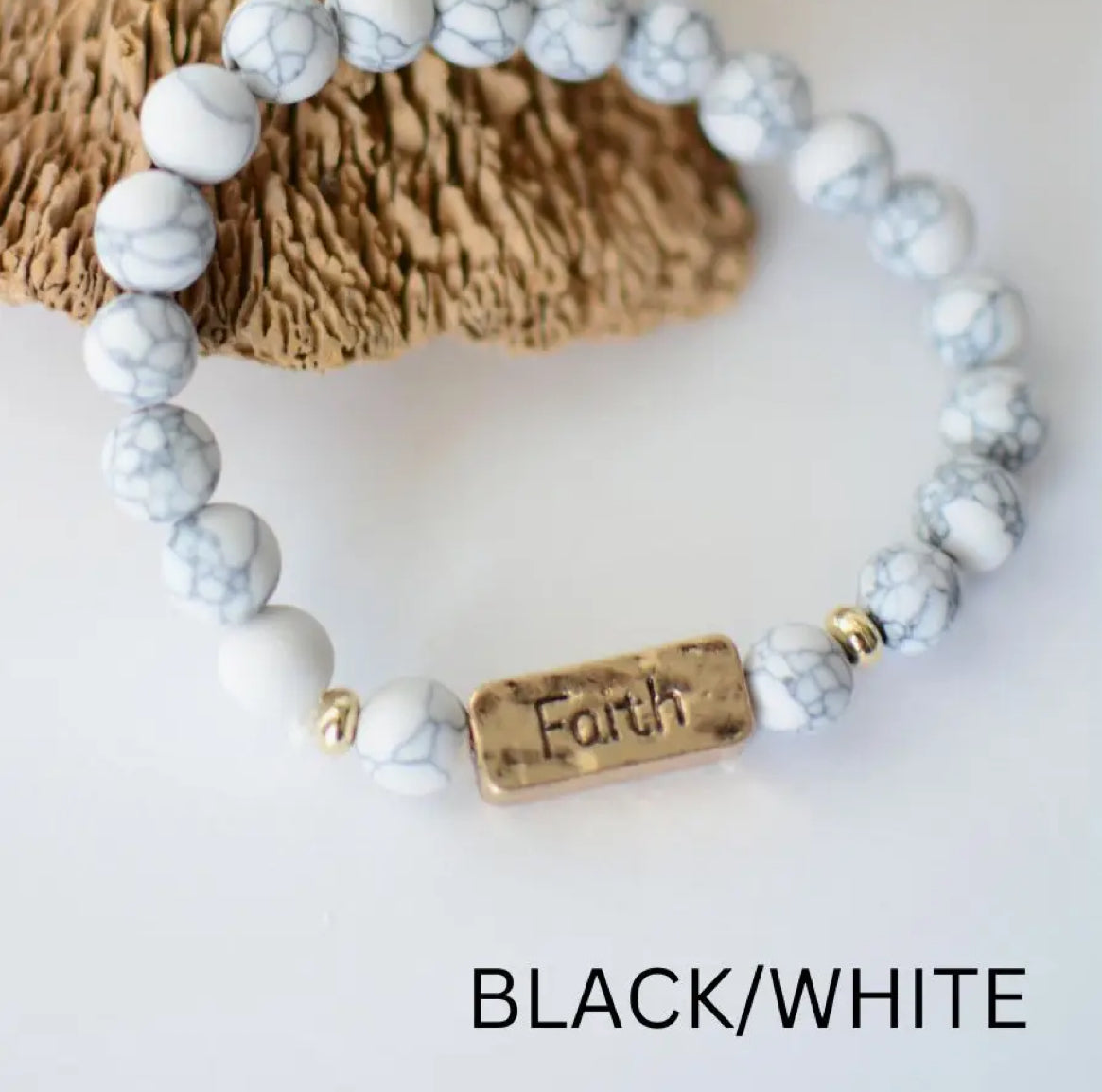 Faith Stone Stretch Bracelet