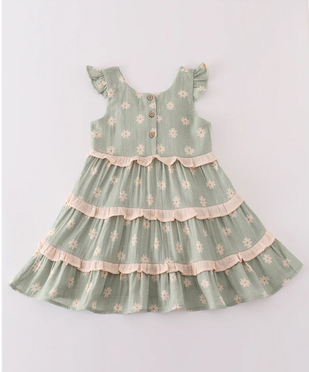 Sage Daisy Toddler Dress