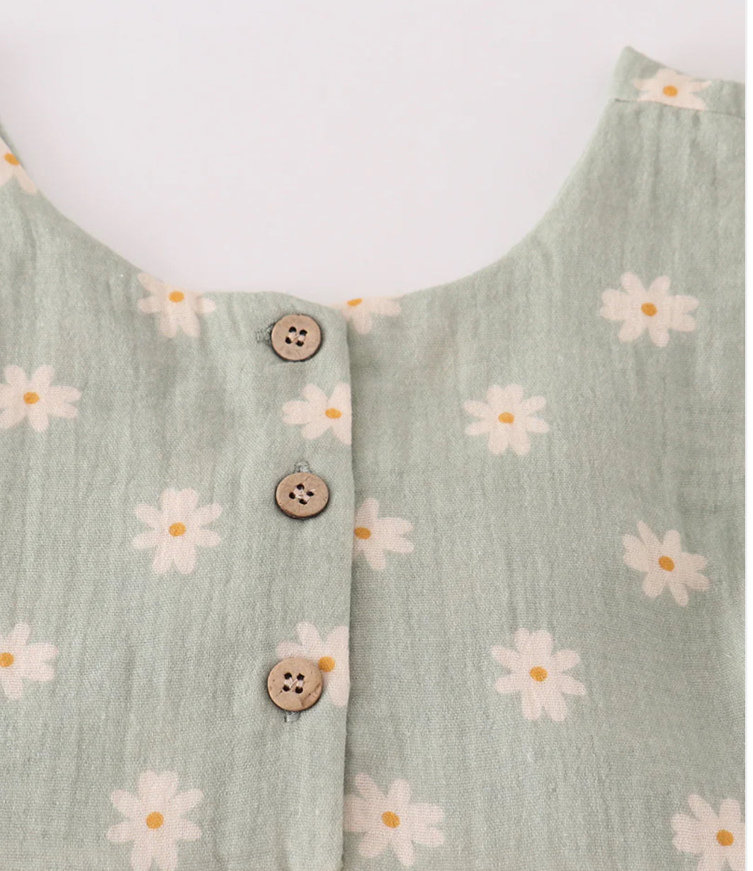 Sage Daisy Toddler Dress