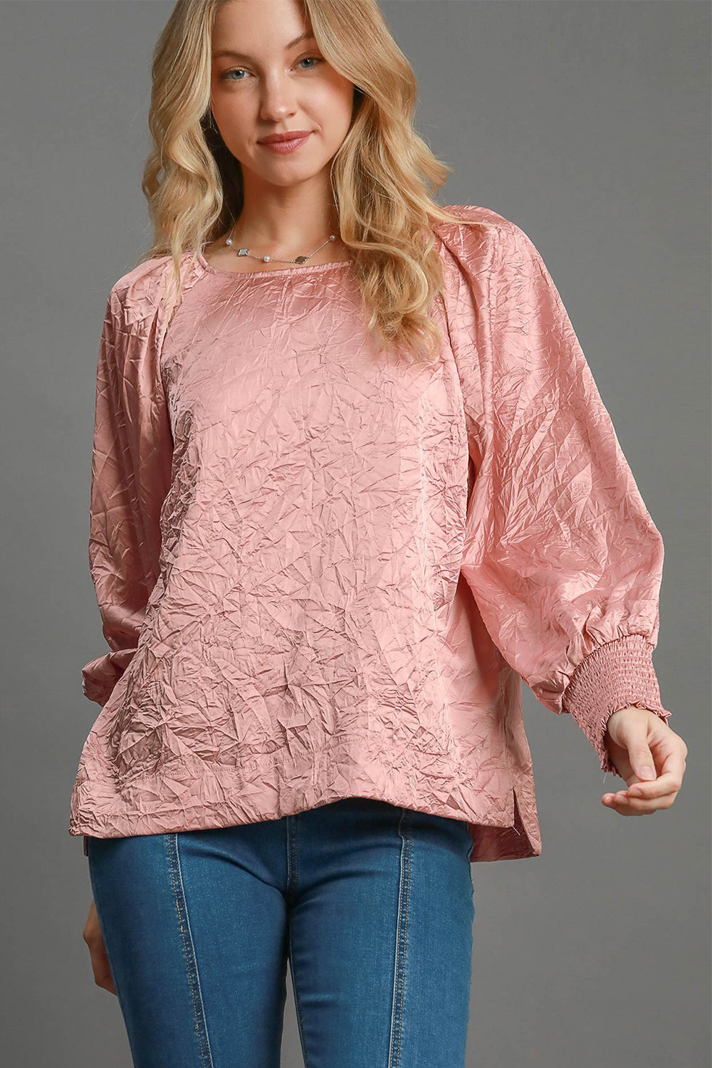 Wrinkled Pink Blouse