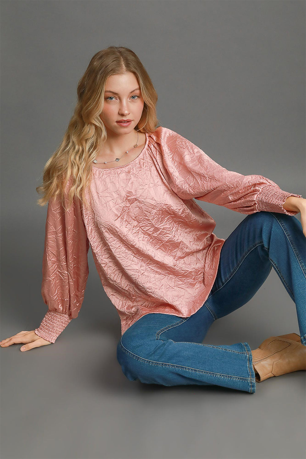 Wrinkled Pink Blouse